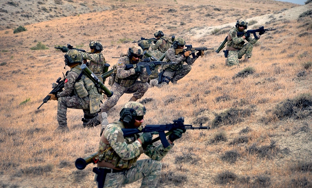 Special Forces have fulfilled special fire exercises using automatic rifles...
