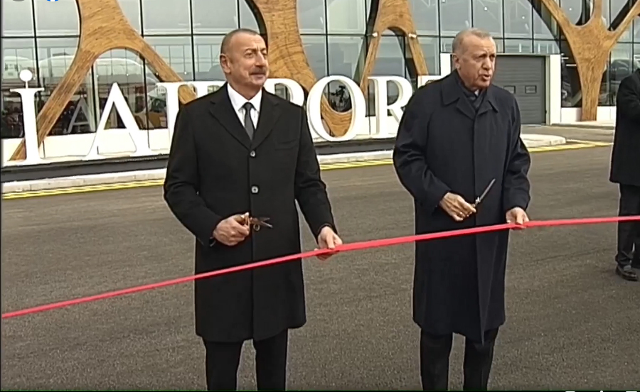 Azerbaijani Turkish Presidents Inaugurate Fuzuli International Airport