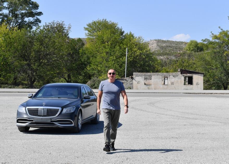 Prezident İlham Əliyev Zəngilanın Alıbəyli kəndinin təməlini qoyub- FOTO