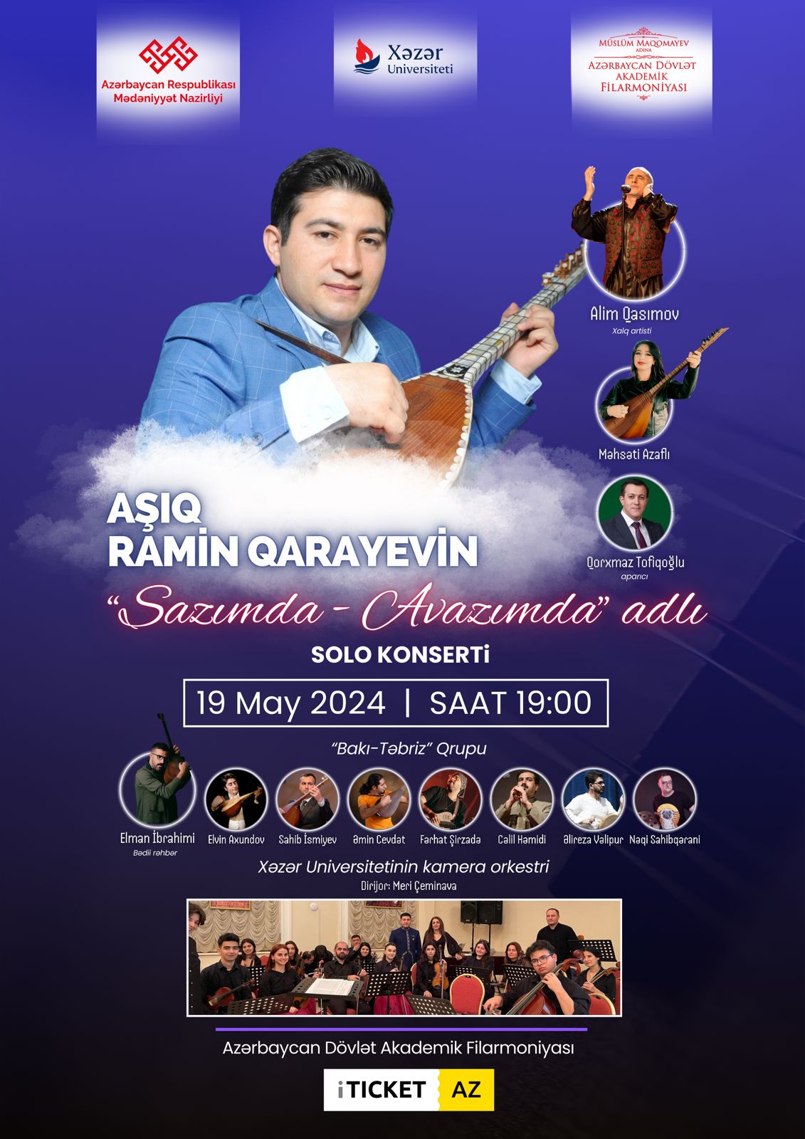 Aşıq Ramin Qarayev kamera orkestrinin müşayiəti ilə solo konsert verəcək