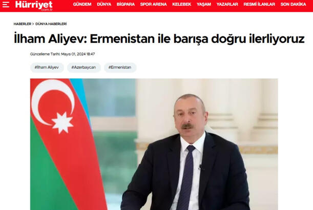 İlham Əliyevin açıqlamaları Türkiyə mediasında...