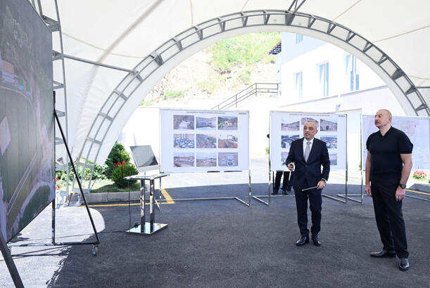Prezident İlham Əliyev Şuşa sutəmizləyici qurğular kompleksinin açılışında iştirak edib - FOTOLAR 