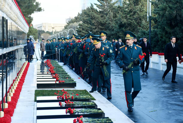 Sərhədçilər 20 Yanvar şəhidlərinin xatirəsini anıblar - FOTOLAR 