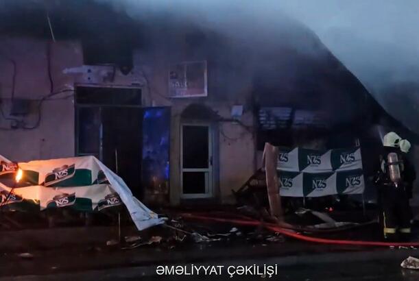 Sabunçu bazarında yanğın olub