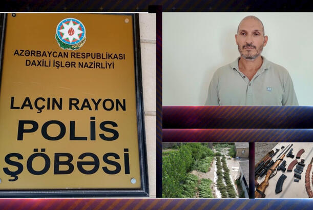 Laçın Rayon Polis Şöbəsindən əməliyyat tədbiri: 300-ə yaxın çətənə bitkisi və silah-sursat aşkarlanıb