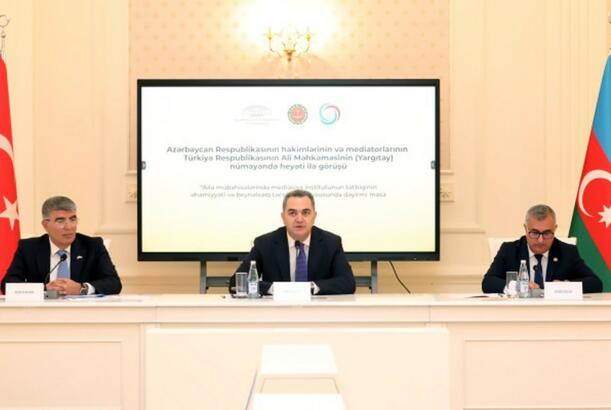 “Ailə mübahisələrində mediasiya institutunun tətbiqinin əhəmiyyəti və beynəlxalq təcrübə” mövzusunda dəyirmi masa keçirilib - FOTOLAR
