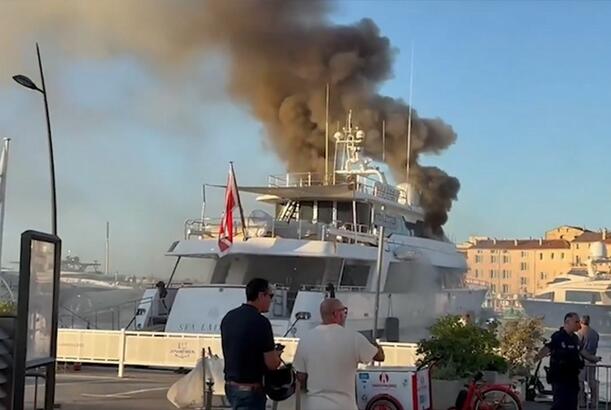 Luxury £80M Brit superyacht bursts into flames in exclusive hols resort