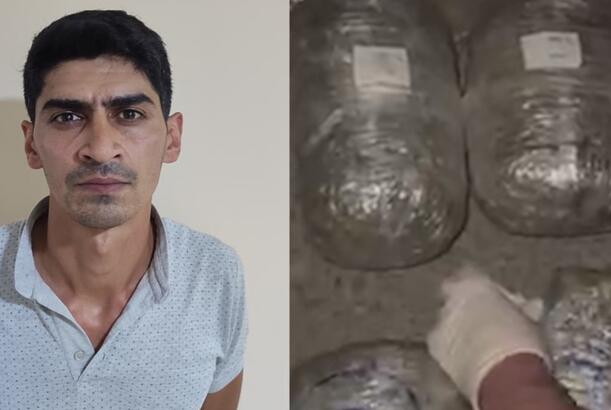 Səbail rayonunda saxlanılan narkokuryerdən 10 kiloqram marixuana götürülüb