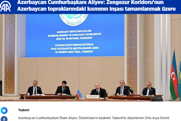 Türkiyə mediası İlham Əliyevin Mərkəzi Asiya Dövlət Başçılarının Məşvərət Görüşündə iştirakını geniş işıqlandırır