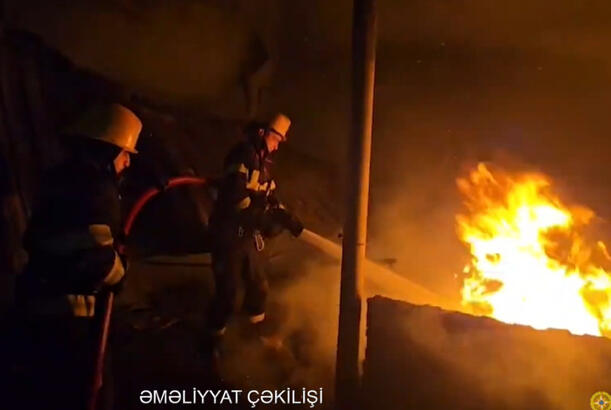 Maştağa qəsəbəsində obyektdə yanğın olub