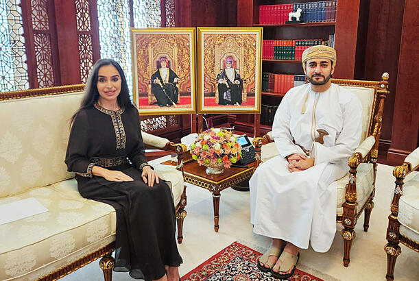 Leyla Əliyeva Maskatda Oman Sultanlığının Vəliəhdi Sayyid Theyazin bin Haitham Al Saidlə görüşüb - FOTO