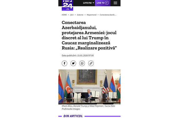 Rumıniya mediası Azərbaycandan yazdı