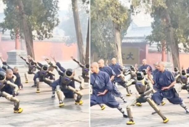 Robotlar Şaolin rahibləri ilə kunq-fu ilə məşğul olmağa başladılar...