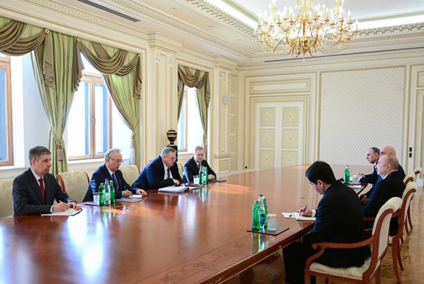 Azərbaycan Prezidenti İlham Əliyev Rusiya Hökuməti Sədrinin müavinini qəbul edib - FOTOLAR