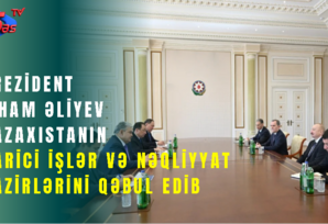 Azərbaycan Prezidenti Qazaxıstanın xarici işlər və nəqliyyat nazirlərini qəbul edib