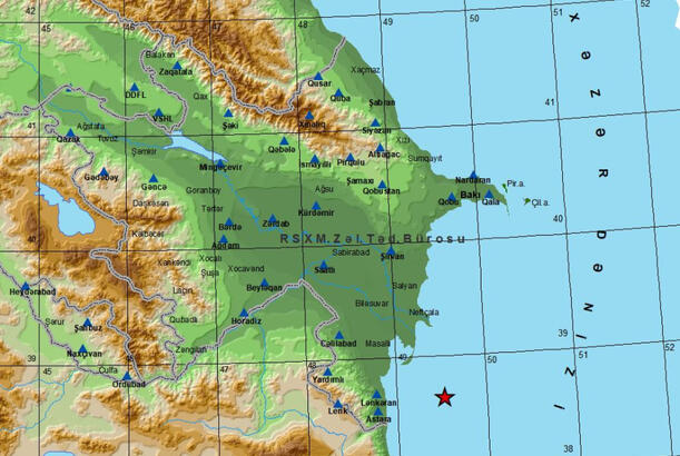 Xəzər dənizində növbəti zəlzələ olub