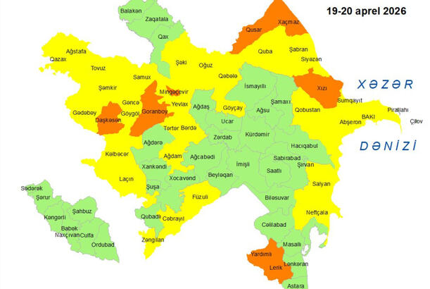 Küləkli hava şəraiti ilə bağlı sarı və narıncı xəbərdarlıq edilib
