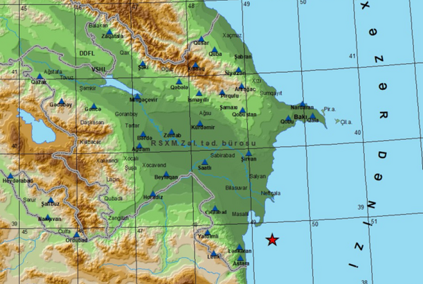 Xəzər dənizində zəlzələ qeydə alınıb