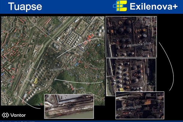 Tuapse şəhərindəki neft emalı zavodunun əhəmiyyətli bir hissəsi yanıb...