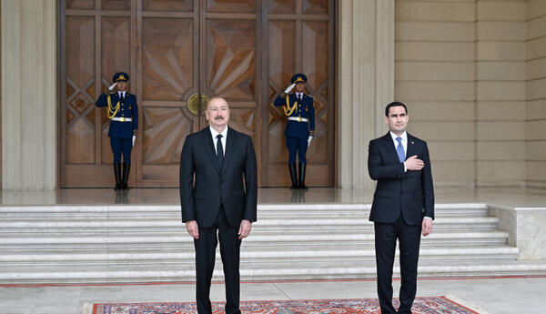 Official welcome ceremony held in Baku for President of Turkmenistan Serdar Berdimuhamedov