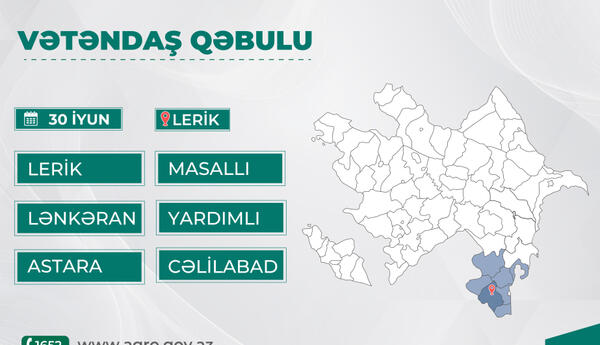 Kənd təsərrüfatı naziri Məcnun Məmmədov Lerikdə vətəndaşların müraciətlərini dinləyəcək