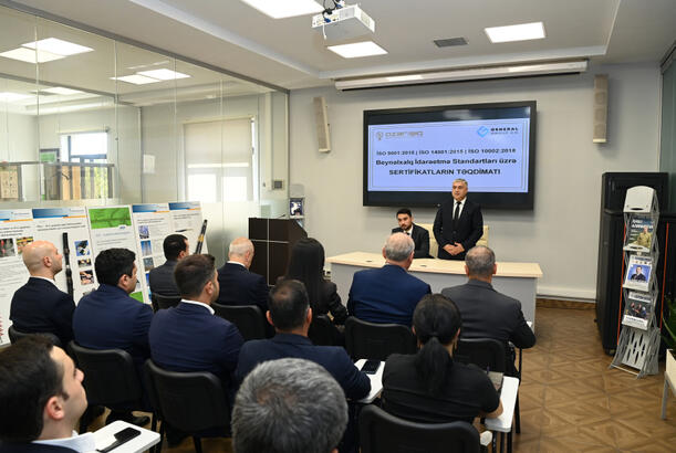 “Azərişıq” ASC-yə ISO beynəlxalq standartları üzrə sertifikatlar təqdim olunub