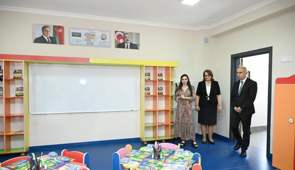 Лейла Алиева приняла участие в открытии здания школы в Евлахе