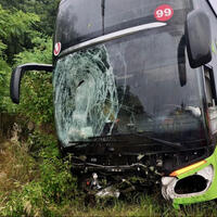 Almaniyada sərnişin avtobusu qəzaya uğrayıb, 11 nəfər xəsarət alıb