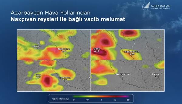 Bakı-Naxçıvan reysləri ildırımlı hava şəraiti səbəbindən təxirə salınıb