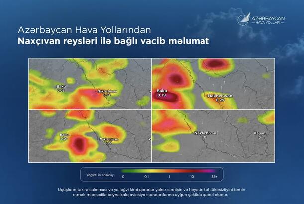 Bakı-Naxçıvan reysləri ildırımlı hava şəraiti səbəbindən təxirə salınıb