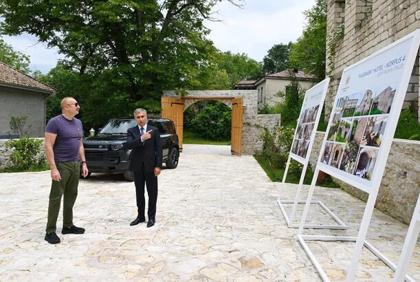 İlham Əliyev Şuşada "Yasəmən" hotelinin yeni korpusları ilə tanış olub - FOTOLAR 