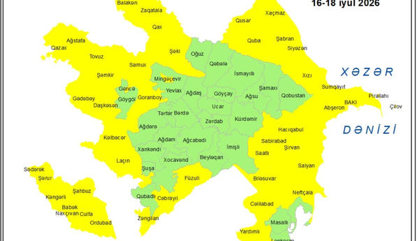 Küləkli hava şəraiti ilə bağlı sarı xəbərdarlıq verilib