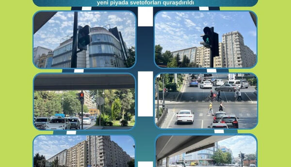 Atatürk və Ayna Sultanova parkları arasında yeni piyada işıqforları quraşdırılıb