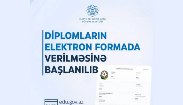 Ali təhsil pilləsində məzunlara elektron diplomların verilməsinə başlanılıb
