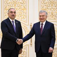 Рашад Мамедов вручил верительные грамоты Шавкату Мирзиёеву