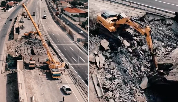 Qobustan qəsəbəsində avtomobil körpüsü sökülür - AAYDA