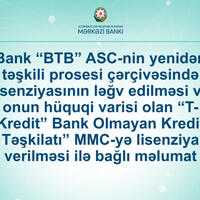 Bank “BTB”nin lisenziyası ləğv edilib