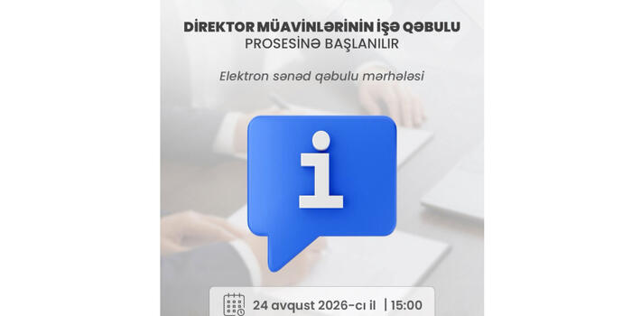Məktəb direktoru müavinlərinin işə qəbulu üzrə elektron qeydiyyat başlayır