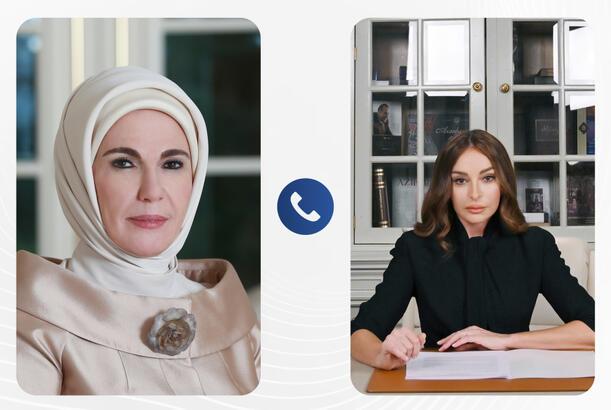 Əminə Ərdoğan Mehriban Əliyevaya zəng edib
