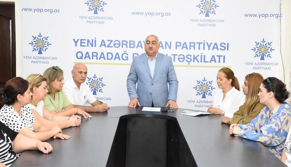 YAP Qaradağ rayon təşkilatında partiyaya yeni qəbul olunan üzvlərlə görüş keçirilib <span class="red">- ŞƏRH</span>