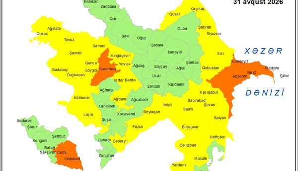 Küləkli hava şəraiti ilə bağlı sarı və narıncı xəbərdarlıq verilib