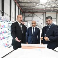Ilham Aliyev attends opening of paper and hygiene products manufacturing facility in Garadagh district
