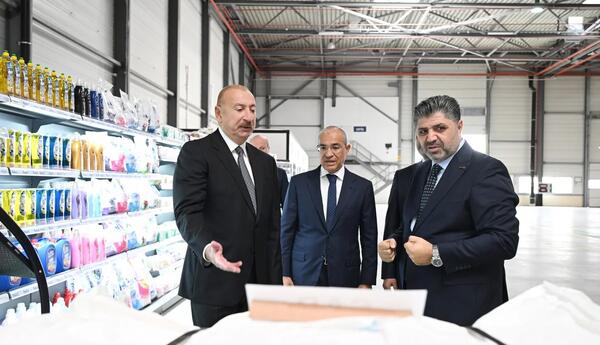 Ilham Aliyev attends opening of paper and hygiene products manufacturing facility in Garadagh district