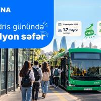 İlk tədris günündə avtobuslarla rekord sayda sərnişin daşınıb