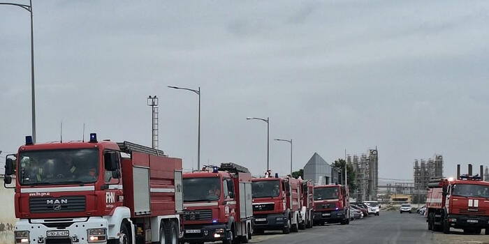 FHN Qaz Emalı Zavodunda yanğın-taktiki təlim keçirib - FOTOLAR