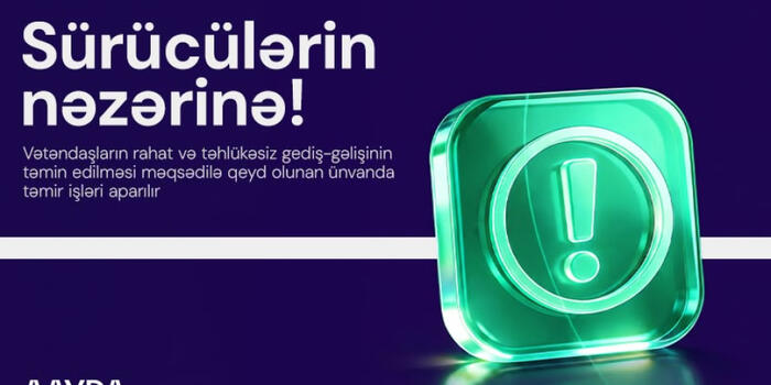 Günəşli qəsəbəsində avtomobil yolunda hərəkət məhdudlaşdırılıb