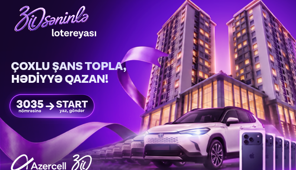 Azercell-in yubiley lotereyasında Fakturasız xətt abunəçiləri üçün hər həftə 7 iPhone və bir Toyota Corolla Cross uduşa çıxarılır