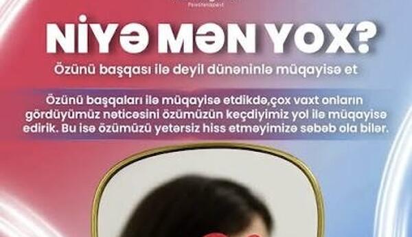 “Özünü başqaları ilə deyil, dünənki halınla müqayisə et“ <span class="red">- PSİXOLOQ</span>