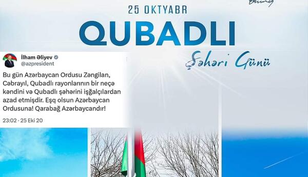 “Qubadlı Şəhəri Günü tarixi Zəfərin və dövlətçilik iradəsinin təntənəsini əks etdirir” <span class="red">-MİLLƏT VƏKİLİ</span>