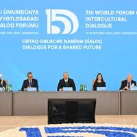 İlham Əliyev VII Ümumdünya Mədəniyyətlərarası Dialoq Forumunun açılışında çıxış edib
